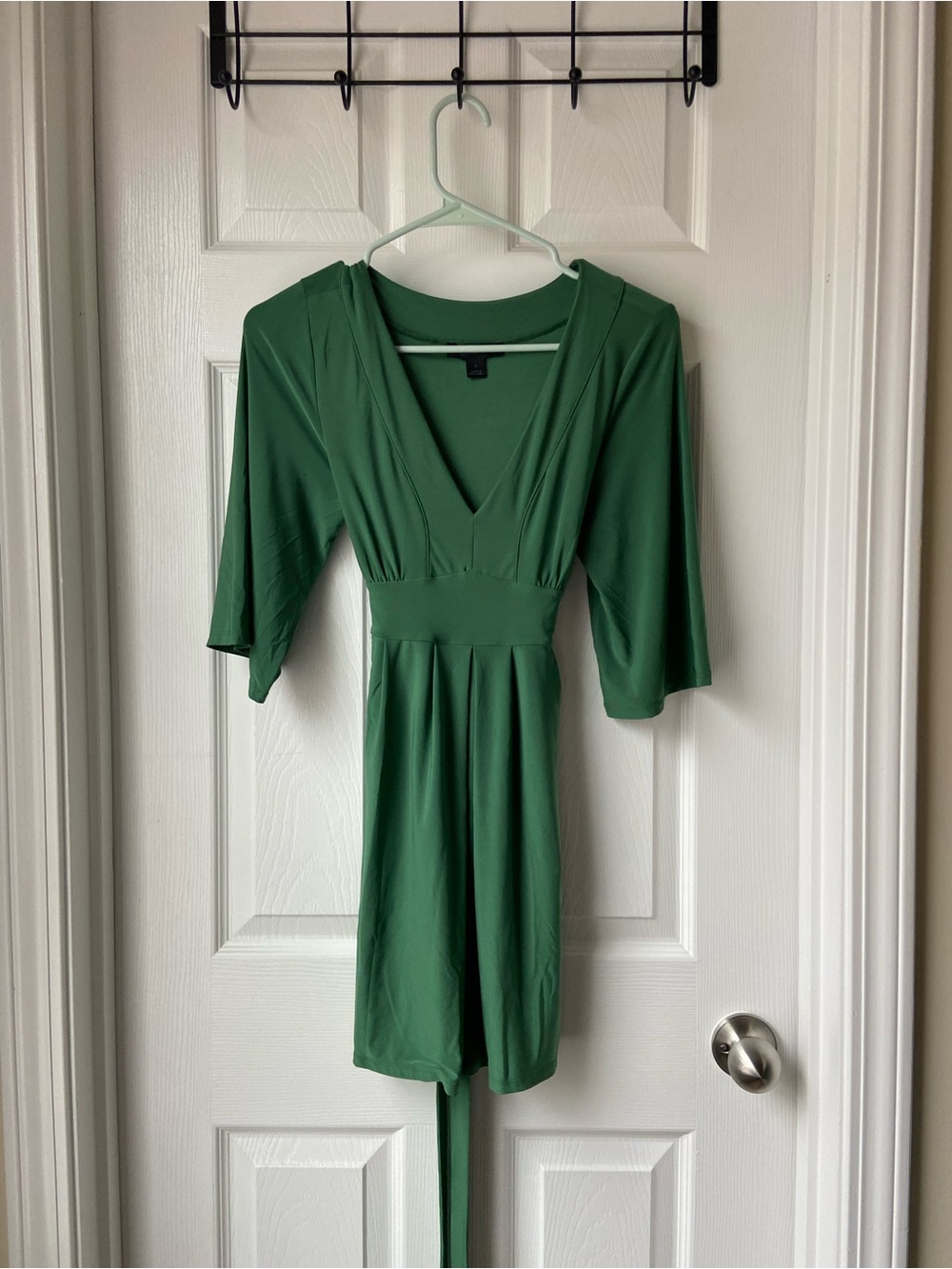 Express Green V-Neck Empire Waist Dress